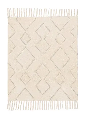 Jahna Cream Tribal Washable Bath Mat by Miss Amara, a Shag Rugs for sale on Style Sourcebook