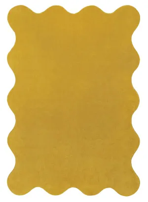 Sharra Mustard Yellow Scallop Washable Rug by Miss Amara, a Kids Rugs for sale on Style Sourcebook