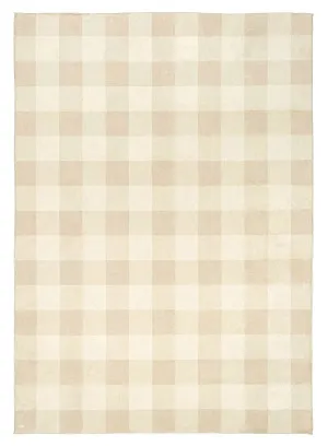 Zira Neutral Beige Gingham Washable Rug by Miss Amara, a Kids Rugs for sale on Style Sourcebook