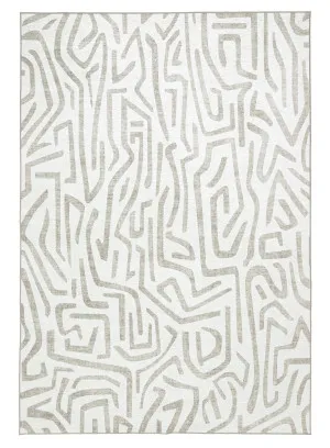 Kensa Grey Cream Indoor Outdoor Washable Rug by Miss Amara, a Other Rugs for sale on Style Sourcebook