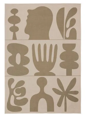 Esnir Beige Graphic Indoor Outdoor Washable Rug by Miss Amara, a Kids Rugs for sale on Style Sourcebook