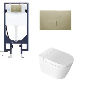 Novus Smart WH Suite P Trap Square Metal Brushed Gold Button by Zumi, a Toilets & Bidets for sale on Style Sourcebook