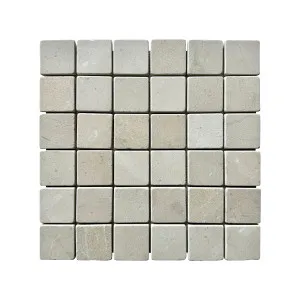 Bedrock Crema Marfil Square Marble Natural Product Tumbled Mosaic by Beaumont Tiles, a Mosaic Tiles for sale on Style Sourcebook