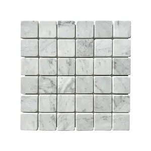 Bedrock Bianco Square Carrara Natural Product Tmbld Mosaic by Beaumont Tiles, a Mosaic Tiles for sale on Style Sourcebook