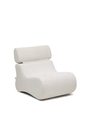 Club pearl-coloured, chenille armchair by Kave Home, a Chairs for sale on Style Sourcebook