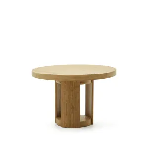 Artis extendable round table in solid wood and oak veneer, 120 (170) cm x 80 cm FSC 100% by Kave Home, a Dining Tables for sale on Style Sourcebook