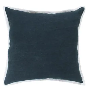 Sara Linen Cushion Dark Slate - 50cm x 50cm by James Lane, a Cushions, Decorative Pillows for sale on Style Sourcebook