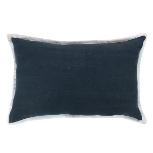 Sara Linen Cushion Dark Slate - 55cm x 35cm by James Lane, a Cushions, Decorative Pillows for sale on Style Sourcebook