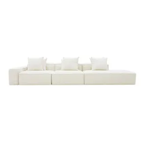 Riley Boucle Ivory Modular Sofa - 1x Arm, 2x Armless, 1x Right Terminal by James Lane, a Sofas for sale on Style Sourcebook