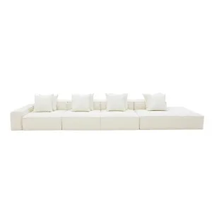 Riley Boucle Ivory Modular Sofa - 1x Arm, 3x Armless, 1x Right Terminal by James Lane, a Sofas for sale on Style Sourcebook