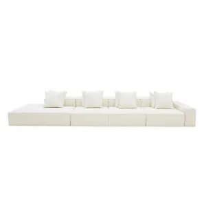 Riley Boucle Ivory Modular Sofa - 1x Arm, 3x Armless, 1x Left Terminal by James Lane, a Sofas for sale on Style Sourcebook