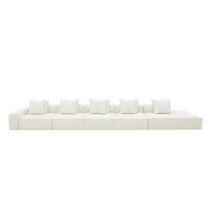 Riley Boucle Ivory Modular Sofa - 1x Arm, 4x Armless, 1x Right Terminal by James Lane, a Sofas for sale on Style Sourcebook