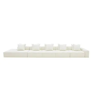 Riley Boucle Ivory Modular Sofa - 1x Arm, 4x Armless, 1x Left Terminal by James Lane, a Sofas for sale on Style Sourcebook