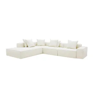 Riley Boucle Ivory Modular Sofa - Arm, 2x Armless, Corner, Left Terminal by James Lane, a Sofas for sale on Style Sourcebook