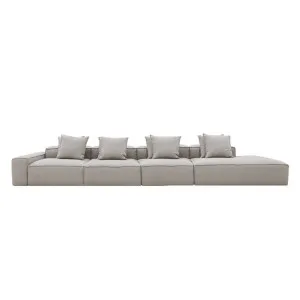 Riley Boucle Pumice Modular Sofa - 1x Arm, 3x Armless, 1x Right Terminal by James Lane, a Sofas for sale on Style Sourcebook