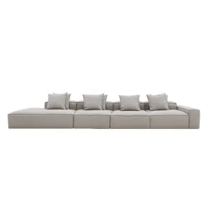 Riley Boucle Pumice Modular Sofa - 1x Arm, 3x Armless, 1x Left Terminal by James Lane, a Sofas for sale on Style Sourcebook