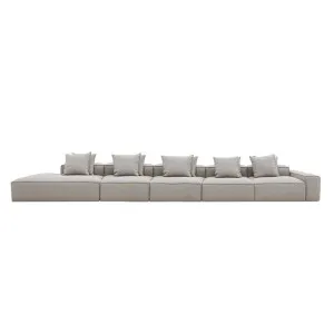 Riley Boucle Pumice Modular Sofa - 1x Arm, 4x Armless, 1x Left Terminal by James Lane, a Sofas for sale on Style Sourcebook