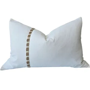 Alexia Linen Cotton Cushion 40x60cm Lumbar- White by Macey & Moore, a Cushions, Decorative Pillows for sale on Style Sourcebook