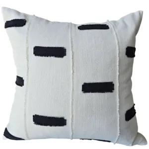 Dulcie Linen Cotton Cushion 55cm Square - White | Black by Macey & Moore, a Cushions, Decorative Pillows for sale on Style Sourcebook