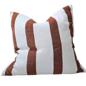 Palma Corduroy Cushion 55cm Square - Off White | Rust by Macey & Moore, a Cushions, Decorative Pillows for sale on Style Sourcebook