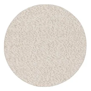 Mallory Marbled Cream and Grey Chunky Wool Round Rug by Miss Amara, a Contemporary Rugs for sale on Style Sourcebook