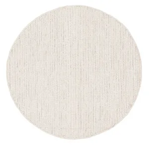 Pella Cream and Grey Textured Flatweave Round Rug by Miss Amara, a Shag Rugs for sale on Style Sourcebook