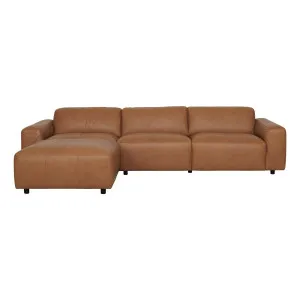 Harry 4.5 Seater Sofa + Ottoman in Ultra Leather Light Brown by OzDesignFurniture, a Sofas for sale on Style Sourcebook