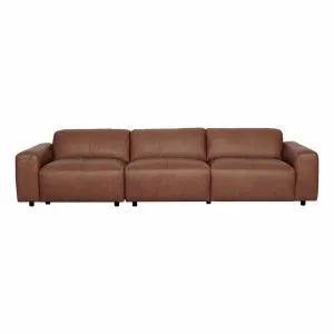 Harry 4.5 Seater Sofa in Ultra Leather Dark Brown by OzDesignFurniture, a Sofas for sale on Style Sourcebook