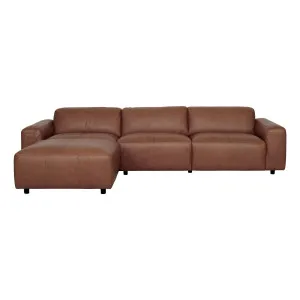 Harry 4.5 Seater Sofa + Ottoman in Ultra Leather Dark Brown by OzDesignFurniture, a Sofas for sale on Style Sourcebook