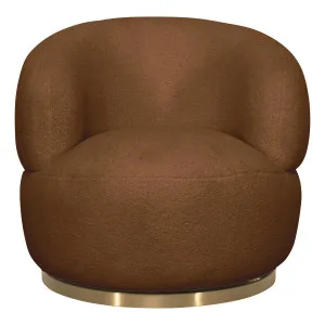 Munich Swivel Occasional Chair in Shearling Fabric Amber by OzDesignFurniture, a Chairs for sale on Style Sourcebook