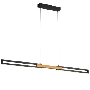 Telbix Thorin 1200mm LED Pendant Black and Oak by Telbix, a Pendant Lighting for sale on Style Sourcebook