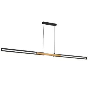 Telbix Thorin 1800mm LED Pendant Black and Oak by Telbix, a Pendant Lighting for sale on Style Sourcebook