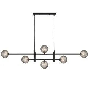 Telbix Black Tyson 6 Light Pendant Smoke Tear by Telbix, a Pendant Lighting for sale on Style Sourcebook