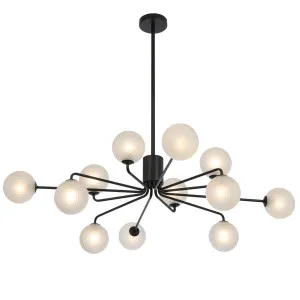 Telbix Felton 12 Light Pendant Black and Frost Tear by Telbix, a Pendant Lighting for sale on Style Sourcebook