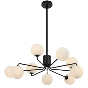 Telbix Black Felton 9 Light Pendant Opal Matt by Telbix, a Pendant Lighting for sale on Style Sourcebook