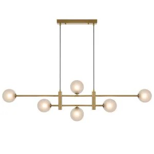 Telbix Antique Gold Tyson 6 Light Pendant Frost Tear by Telbix, a Pendant Lighting for sale on Style Sourcebook