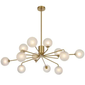 Telbix Felton 12 Light Pendant Antique Gold and Frost Tear by Telbix, a Pendant Lighting for sale on Style Sourcebook