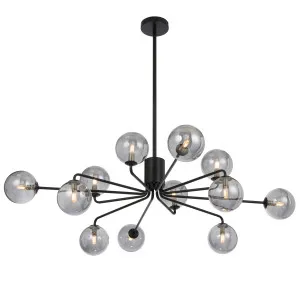 Telbix Felton 12 Light Pendant Black and Smoke by Telbix, a Pendant Lighting for sale on Style Sourcebook