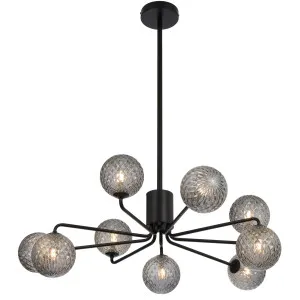 Telbix Black Felton 9 Light Pendant Smoke Tear by Telbix, a Pendant Lighting for sale on Style Sourcebook