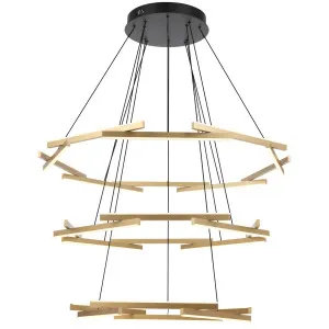 Telbix Tarson 3 Tier LED Pendant Black and Gold by Telbix, a Pendant Lighting for sale on Style Sourcebook