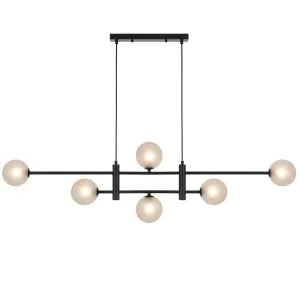 Telbix Black Tyson 6 Light Pendant Frost Tear by Telbix, a Pendant Lighting for sale on Style Sourcebook