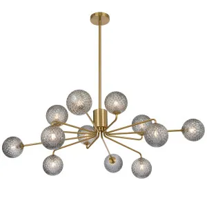 Telbix Felton 12 Light Pendant Antique Gold and Smoke Tear by Telbix, a Pendant Lighting for sale on Style Sourcebook