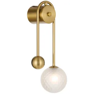 Telbix Felton Arm Wall Light Antique Gold and Frost Tear by Telbix, a Outdoor Lighting for sale on Style Sourcebook