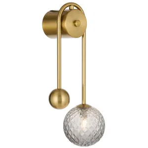 Telbix Felton Arm Wall Light Antique Gold and Smoke Tear by Telbix, a Outdoor Lighting for sale on Style Sourcebook