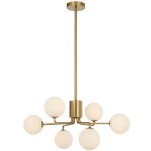 Telbix Antique Gold Felton 6 Light Pendant Opal Matt by Telbix, a Pendant Lighting for sale on Style Sourcebook