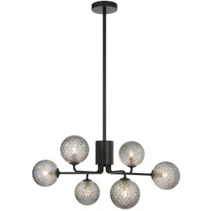 Telbix Black Felton 6 Light Pendant Smoke Tear by Telbix, a Pendant Lighting for sale on Style Sourcebook