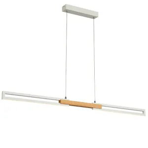 Telbix Thorin 1200mm LED Pendant White and Oak by Telbix, a Pendant Lighting for sale on Style Sourcebook