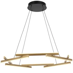 Telbix Tarson 1 Tier LED Pendant Black and Gold by Telbix, a Pendant Lighting for sale on Style Sourcebook