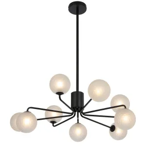 Telbix Black Felton 9 Light Pendant Frost Tear by Telbix, a Pendant Lighting for sale on Style Sourcebook