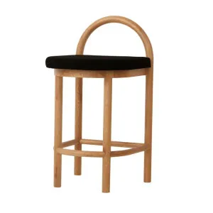 Adir 66cm Natural Bar Stool - Black Seat by Interior Secrets - AfterPay Available by Interior Secrets, a Bar Stools for sale on Style Sourcebook